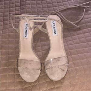 Tan Steve Madden lace up heels
